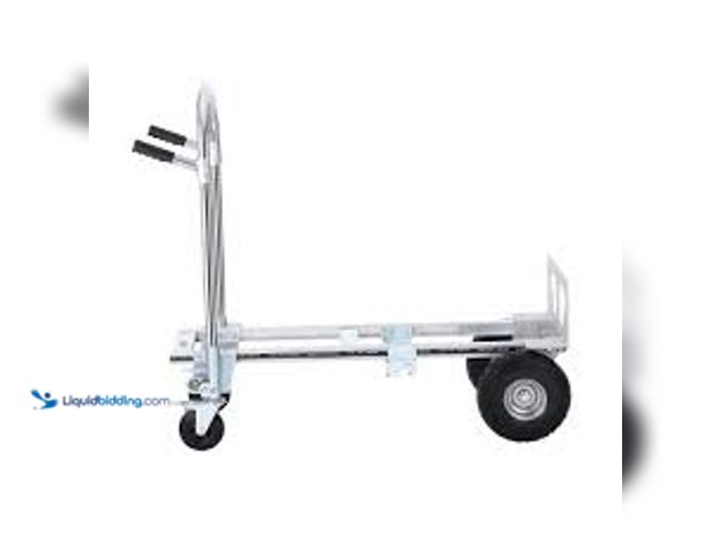 Lot 49-3539293 - VEVOR 2-in-1 Aluminum Folding 1000 lbs. Capacity Hand Truck with Rubber Wheels Heavy-Duty Industrial...