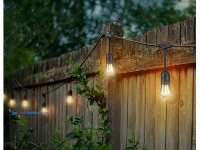 Lot 49-3613564 - Hampton Bay 24-Light 48 ft. Indoor/Outdoor Plug-In Filament LED S14 Edison Bulb String-Light, Model ...