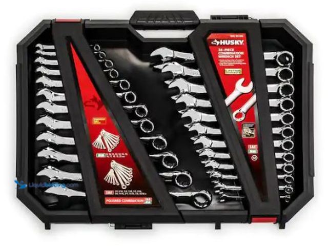 Lot 49-3473074 - Husky SAE/MM Combination Wrench Set (24-Piece), Model # HCW24PCSM-05, Slightly used.  Ref#SB1029