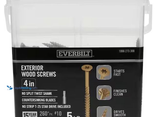 Lot 49-2000852 - (260-Pack) Everbilt #10 x 4 in. Star Drive Flat Head Exterior Wood Screws, Model # 117359, Unused.  ...