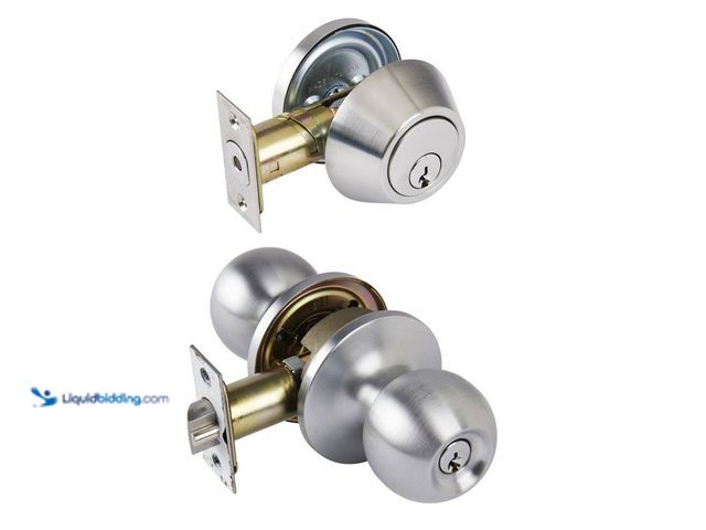 Lot 49-5453444 - Universal Hardware Light Duty Commercial ANSI Grade 2 Entry Knob and Deadbolt UL 3-Hour Fire, Keyed ...