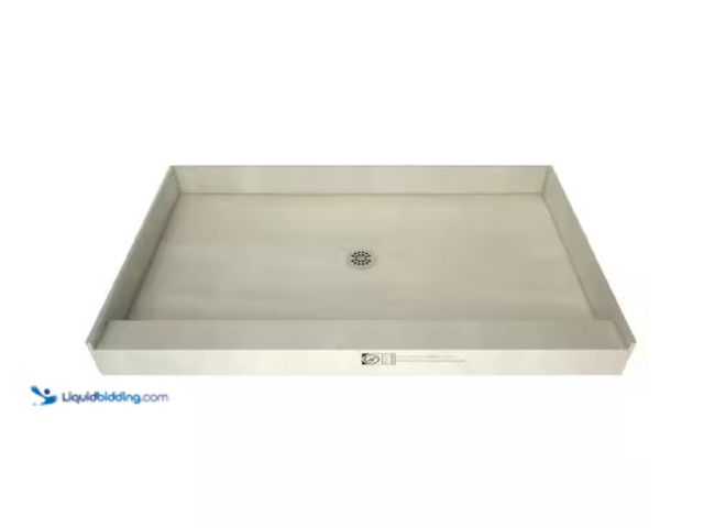 Lot 49-1601140 - Tile Redi  Base 32 in. x 48 in. Single Threshold Shower Base with Center Drain and Polished Chrome D...