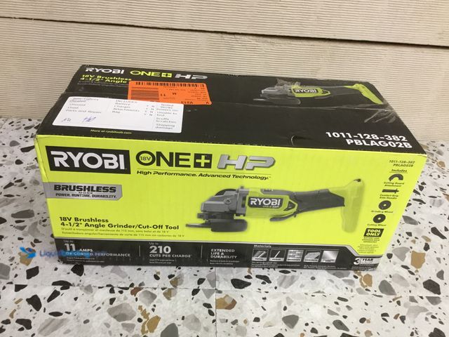 Lot 49-5410656 - RYOBI ONE+ HP 18V Brushless Cordless 4-1/2 in. Angle Grinder (Tool Only)[Model # PBLAG02B] Unused