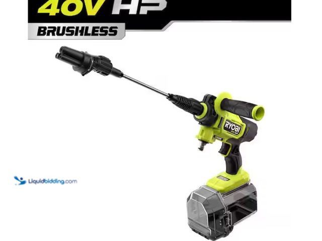 Lot 49-1547577 - RYOBI 40V HP Brushless EZClean 600 PSI 0.7 GPM Cold Water Electric Power Cleaner (Tool-Only) Model #...