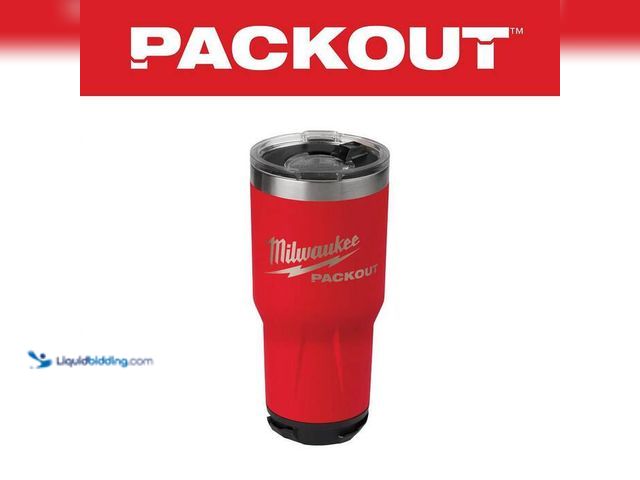 Lot 49-2024425 - Milwaukee PACKOUT Red 30 oz. Tumbler. Model # 48-22-8393R. MSRP $40. Slightly used. Scuffs and scrat...