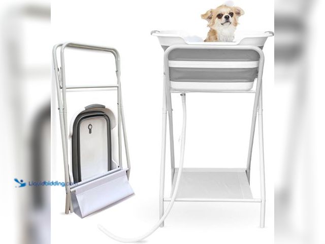 Lot 49-5410968 - CYGNE 2-in-1 Dog Bathtub & Washing Station, Elevated Collapsible Bathtub with Drainhole, Shower Head...