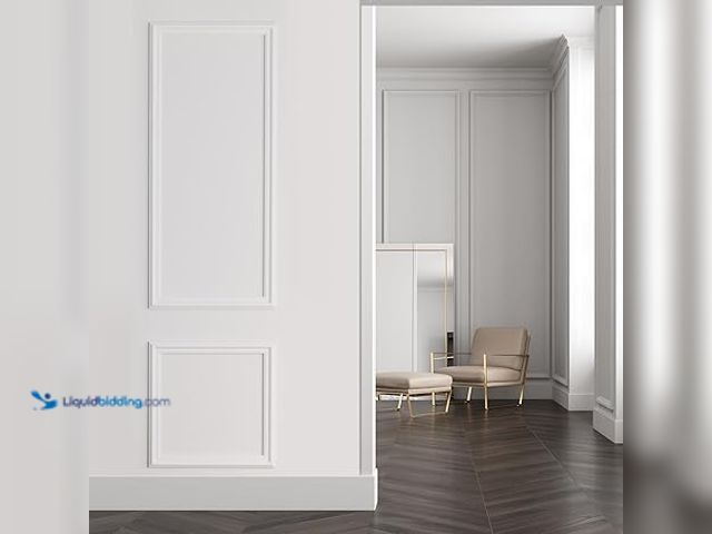 Lot 49-3527627 - 1 Set Peel and Stick Pre-Cut Wall Molding Kit Wainscot Wall Panel Premade Wainscoting Panels for Int...