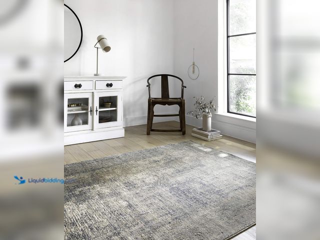 Lot 49-3531800 - Loloi Teagan Collection TEA-05 Denim/Slate 7'-11" x 10'-6" Area Rug, Large, Soft Neutral Rug, High-T...