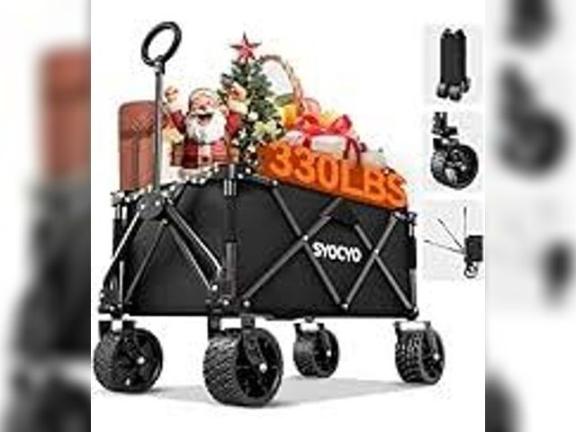 Lot 49-5435275 - SYOCYO Collapsible Foldable Wagon (black) Unused (attachments included)