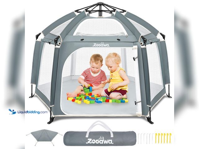Lot 49-5406706 - Zooawa Pop Up Playpen for Baby, Portable Playpen for Babies and Toddlers with Removable Sun-Shades& ...