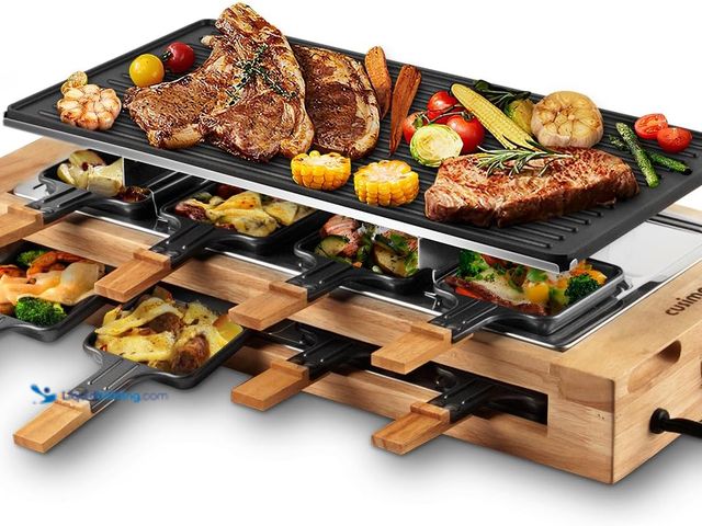 Lot 49-5459515 - Indoor Grill, CUSIMAX Raclette Table Grill, 1500W Electric Grill Korean BBQ Grill with 2 in 1 Revers...