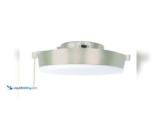Lot 49-5581471 - Hampton Bay Flat Integrated LED Light Brushed Nickel 3CCT Universal Ceiling Fan Light Kit Model # 91...