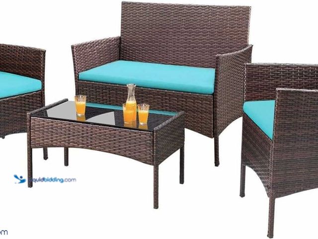 Lot 49-5292410 - Homall 3 Pieces Patio Rattan Chair Wicker, Outdoor Indoor Use Backyard Porch Garden Poolside Balcony...