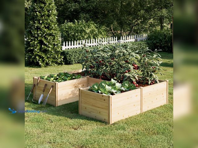 Lot 49-5484413 - PaPaJet Wooden Raised Garden Bed for Outdoor, Deep Large Planter Box for Gardening, Vegetables, Flow...