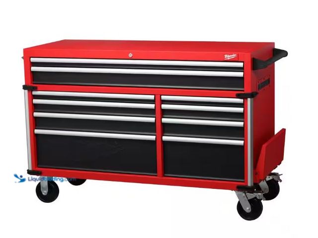 Lot 49-5430304 - Milwaukee High Capacity 56 in. W x 22 in. D 10-Drawer Rolling Tool Cabinet Model # 48-22-8557M (UNUS...