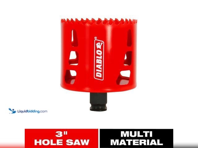 Lot 49-5556892 - DIABLO
3 in. Bi-Metal Hole Saw with 2-3/8 in. Cutting Depth. Model # DHS3000B. Unused