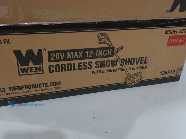 Lot 49-2006035 - WEN 20V Max 12-Inch Cordless Snow Shovel with Charger, Model # 20720, Slightly used, NO battery, Inc...