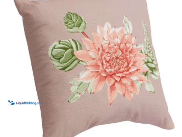 Lot 49-2022318 - Lot of (3) Hampton Bay 18 in. x 18 in. Outdoor Patio Throw Pillow in Floral Succulent, Model # 11630...