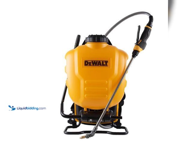 Lot 49-5446848 - DEWALT
4 Gal. Backpack Sprayer. Item is unused. SKU # 1005786602