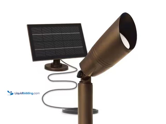 Lot 49-1576491 - Feit Electric One Sync Landscape 300 Lumen Bronze Solar Integrated LED Outdoor Spotlight w/Dusk-To-D...