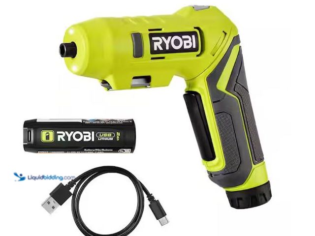 Lot 49-3530394 - RYOBI
USB Lithium Screwdriver Kit with 2.0 Ah USB Lithium Battery and Charging Cable 
Internet # 3...