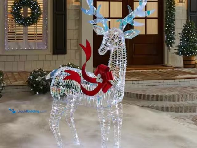 Lot 49-1548183 - Home Accents Holiday 6 ft. Iridescent Twist LED Iridescent Buck Holiday Yard Decoration Model # 21GM...