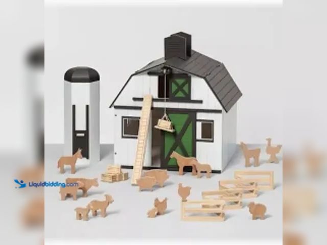 Lot 49-5541389 - Toy Barn with Animal Figurines - Hearth & Hand™ with Magnolia: Wooden Farm Playset, Classic Style, G...