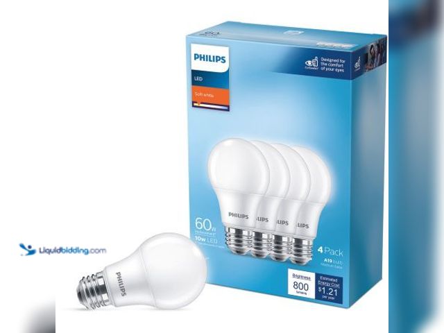 Lot 49-3616675 - (32-Pack) Philips LED 60W Replacement Frosted Daylight Light Bulbs, Unused  Ref#BIN0716