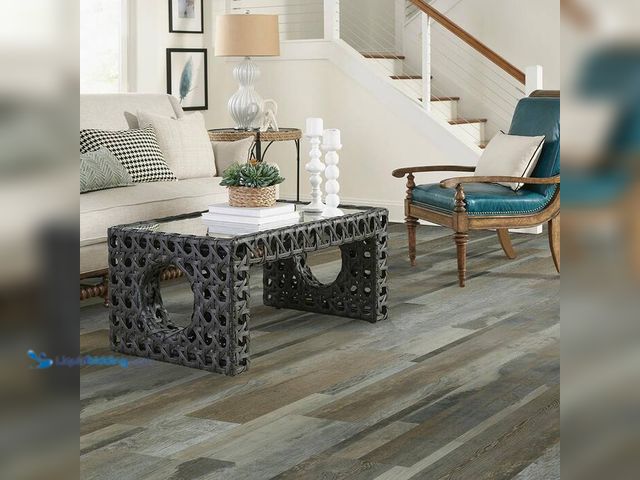 Lot 49-1531106 - Approx. 2160 SQ. FT. of TrafficMaster Grey Distressed Wood 4 MIL x Multi-Width x 36 in. L Peel and S...