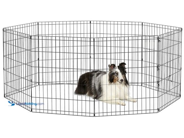 Lot 49-1570256 - New World Dog Exercise Pen and Playpen Without a Door, Includes Grounding Stakes and Provides 4.7 Me...