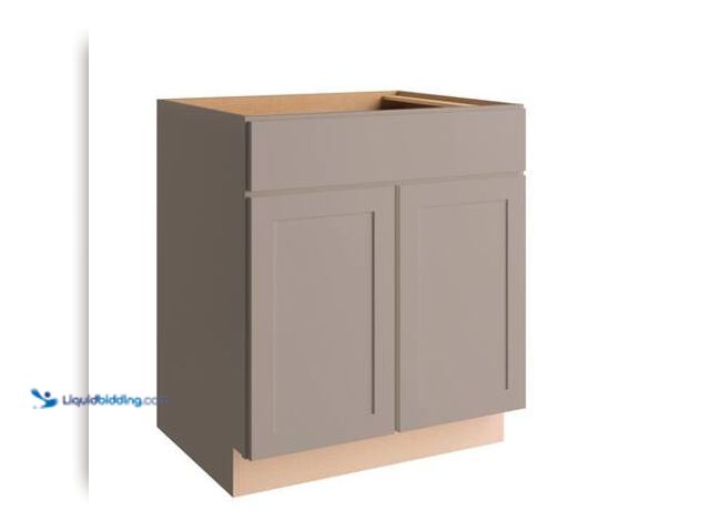 Lot 49-5553390 - Hampton Bay Courtland 30 in. W x 24 in. D x 34.5 in. H Assembled Shaker Sink Base Kitchen Cabinet in...