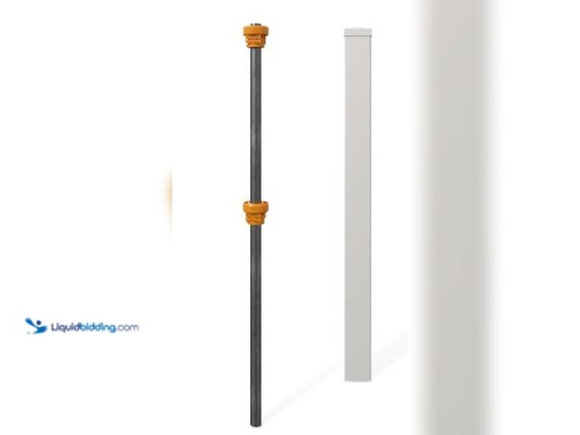 Lot 49-5460905 - No-Dig 4ft H Vinyl Fence Post with Anchor & Cap Item is used with a chipped cap