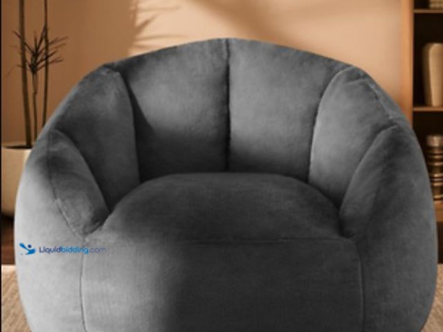 Lot 49-5538883 - Oversized Plush Bean Bag Chair - Cozy Accent Sofa for Living Room & Bedroom. Model #sfbk01-gy . New