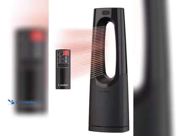 Lot 49-5486744 - Lasko
Bladeless 1500W 28 in. Black Electric Oscillating Tower Ceramic Space Heater with Remote Cont...