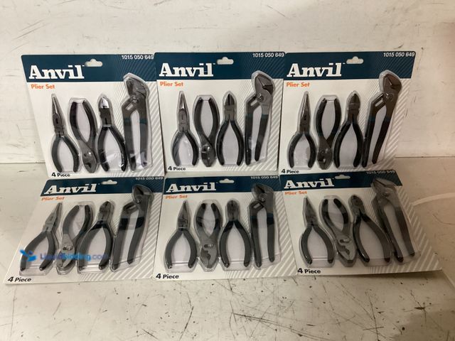 Lot 49-1630950 - Lot of (6) Anvil 4-Piece Plier Set Model # 91944, Unused  Ref#HD0806