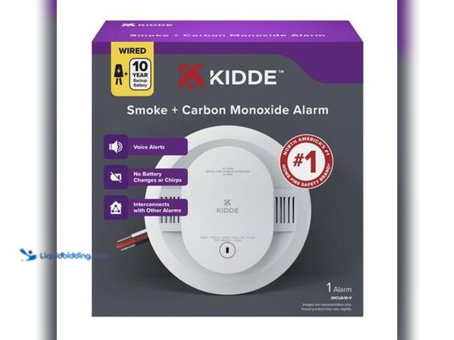 Lot 49-5544135 - Kidde 10-Year Battery and Hardwired Smoke and Carbon Monoxide Detector, Interconnectable, LED Lights...