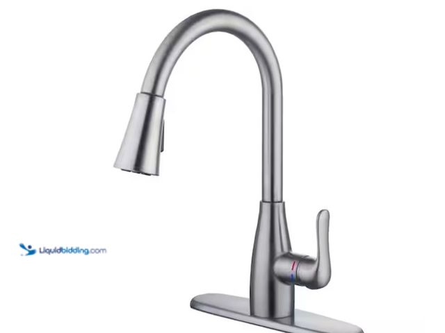 Lot 49-2026382 - Glacier Bay McKenna Single-Handle Pull Down Sprayer Kitchen Faucet in Stainless Steel with TurboSpra...