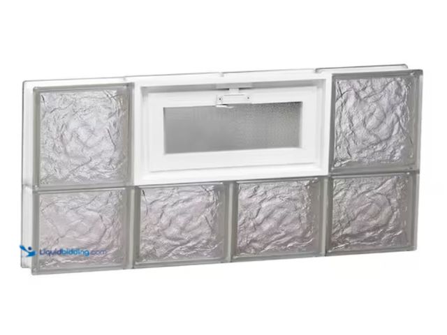 Lot 49-1623880 - Clearly Secure 31 in. x 13.5 in. x 3.125 in. Frameless Ice Pattern Vented Glass Block Window, Model ...