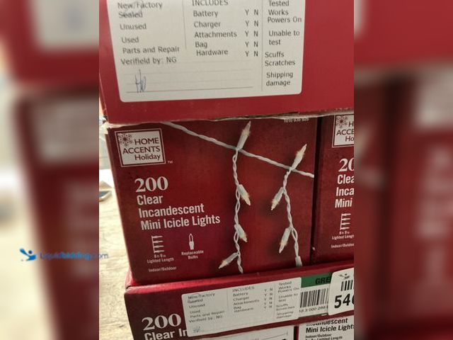 Lot 49-5463816 - Home Accents Holiday
200 Clear Incandescent Mini Icicle Lights (12packs) New