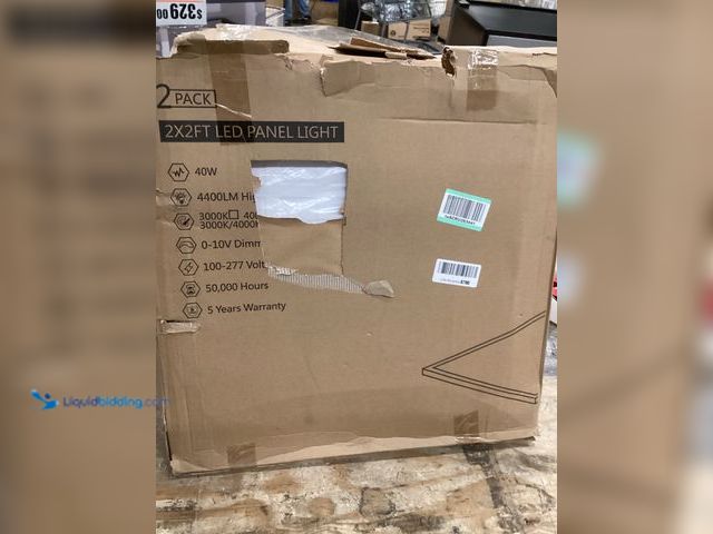 Lot 49-5454291 - 2pack 2x2FT Led Panel Light. Item is Unused, one has a small crack