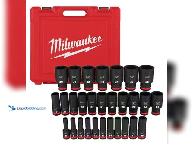 Lot 49-2022710 - Milwaukee SHOCKWAVE 1/2 in. Drive Metric 6 Point Impact Socket Set (29-Piece), Model # 49-66-7015, M...