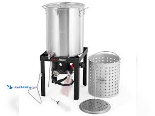 Lot 49-5485347 - outermust 30 qt. Aluminum Turkey Fryer Kit with 50,000 BTU Burner and Inner Basket for Outdoor Cooki...