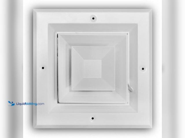Lot 49-3613706 - (2-Pack) Everbilt 4-Way 6"x6" Aluminum Square Ceiling Diffuser in White - Unused (Model # EA504M06X0...