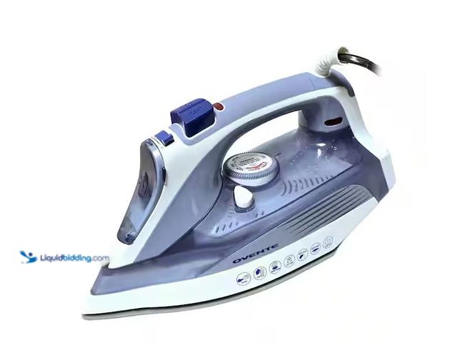 Lot 49-5573585 - OVENTE
1200W Lightweight Steam Iron with Non-Stick Ceramic Soleplate, Auto Shutoff and 11. 83oz Wat...