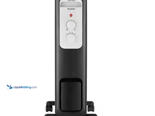 Lot 49-1571888 - Pelonis 1,500-Watt Oil-Filled Radiant Electric Space Heater with Thermostat, Model # HO-0279, Slight...