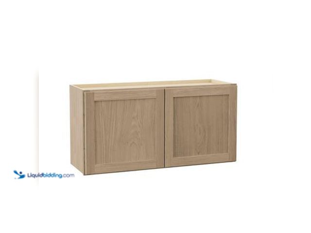 Lot 49-5572241 - Hampton Bay Sinclair 30 in. W x 12 in. D x 18 in. H Assembled Wall Bridge Kitchen Cabinet in Shaker ...
