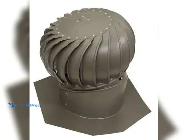 Lot 49-5478301 - Air Vent TIBS0G00 Turbine and Base Air Hawk 18.4" H X 12" D Weatherwood Aluminum Weatherwood Other I...