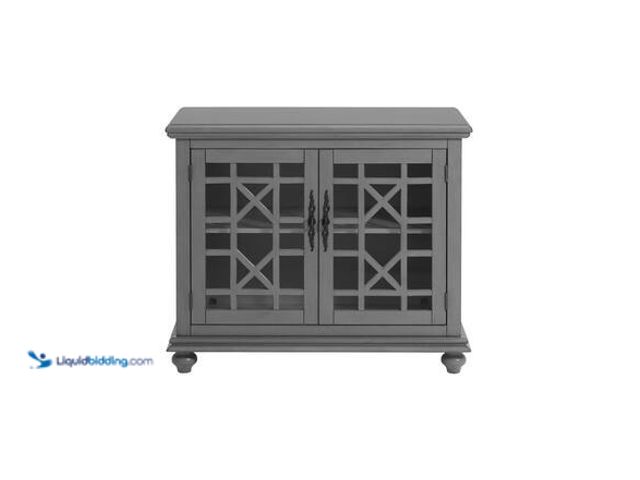 Lot 49-5581765 - Martin Svensson Home Elegant 38 in. Grey TV Stand Fits TVs up to 42 in. with Adjustable Shelf Model ...