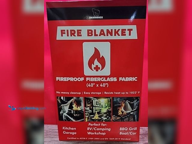 Lot 49-3615858 - (4-Pack) Silverback 40" X 40" Fireproof Fiberglass Fire Blanket, Model # 198417092816, Unused.   Ref...