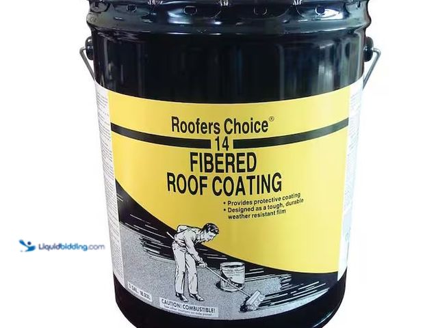Lot 49-5561015 - Roofers Choice
14 Fibered Black Roof Coating 4.75 gal., Unused